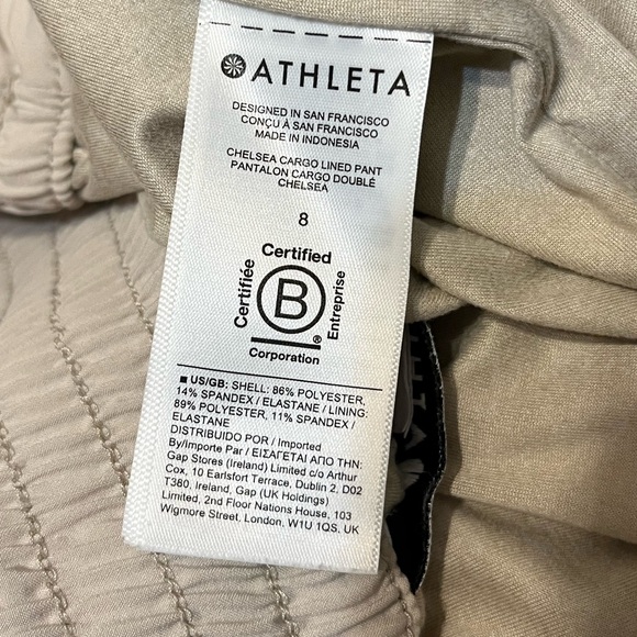 Athleta Chelsea Lined Cargo Pants S/631619 Abalone Gray - Picture 6 of 8